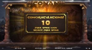 Conan Free Spins screenshot