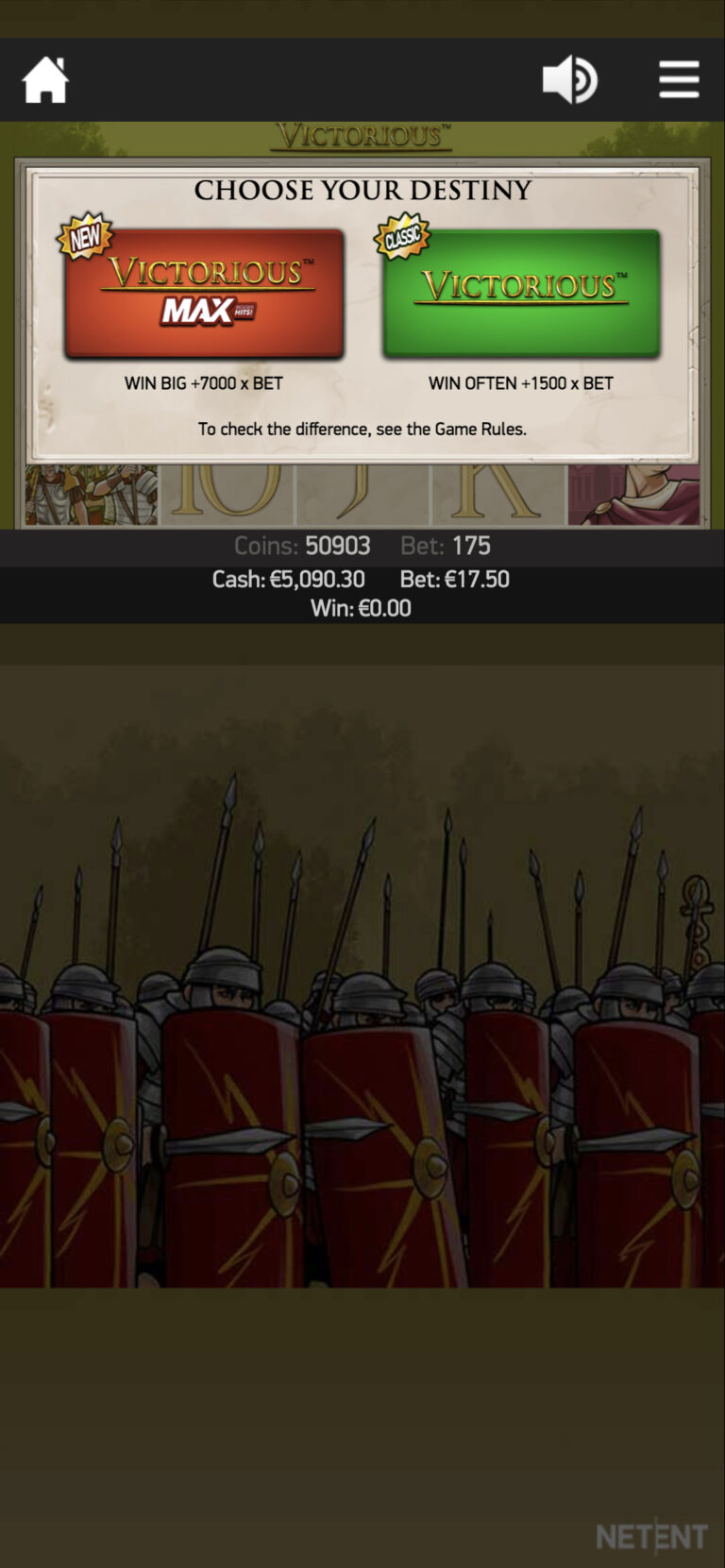 Victorious gameplay screenshot